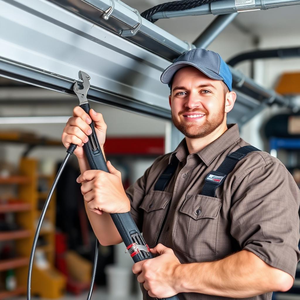Expert garage door technician performing professional repair service in Seguin, Texas